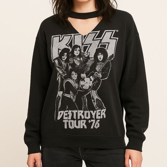 KISS “Destroyer Tour ’76” Vintage Style Pullover Sweatshirt – Women's XL - Picture 1 of 10